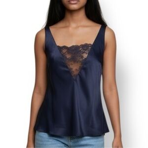 4/$20 Olga Lace Trim Satin Cami - Size 36 | Large